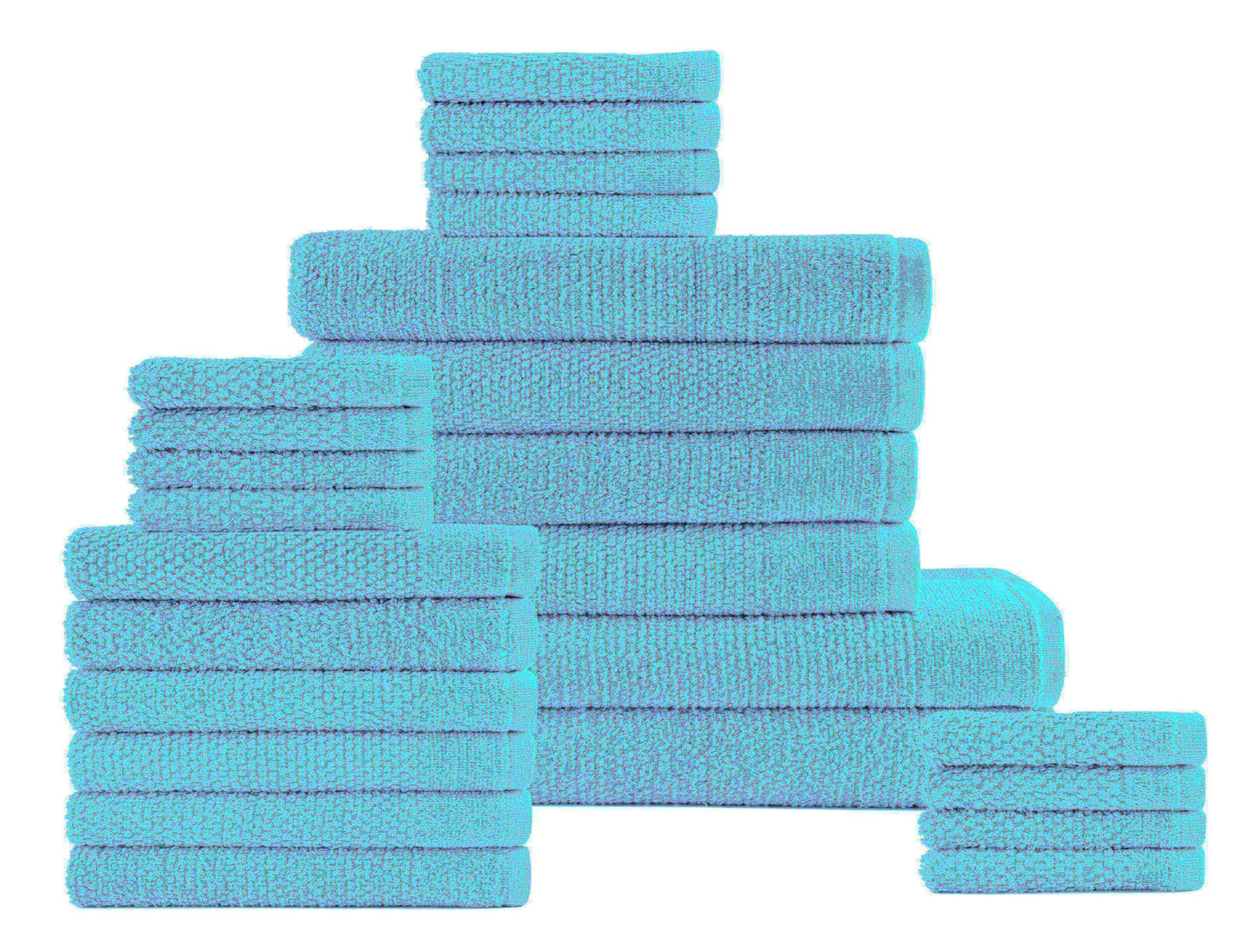 Dan River 24 Piece Popcorn Cotton Bath Towel Set.