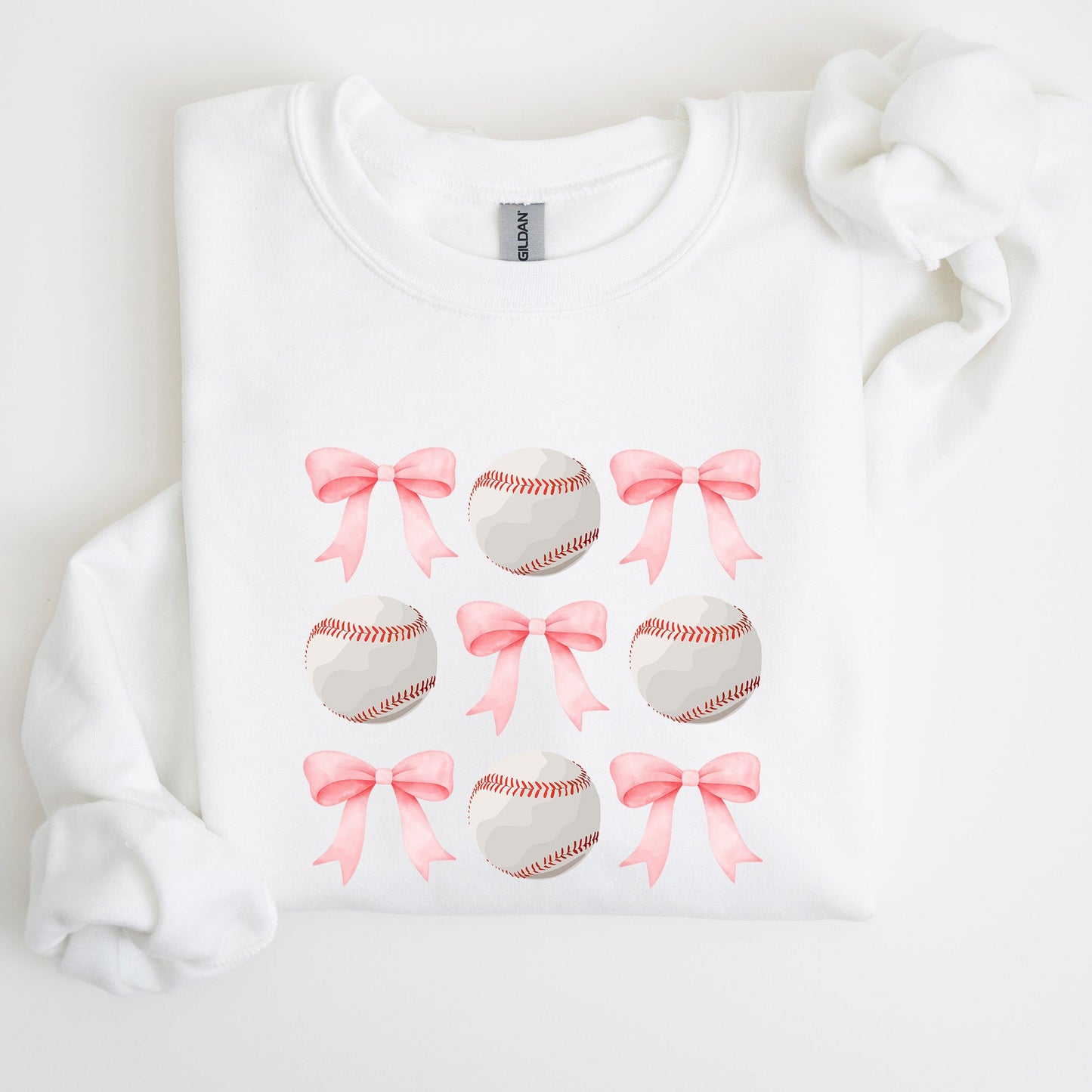 Baseball, Pink Bows, Mother, Mama, Sports, Coquette Sweatshirt