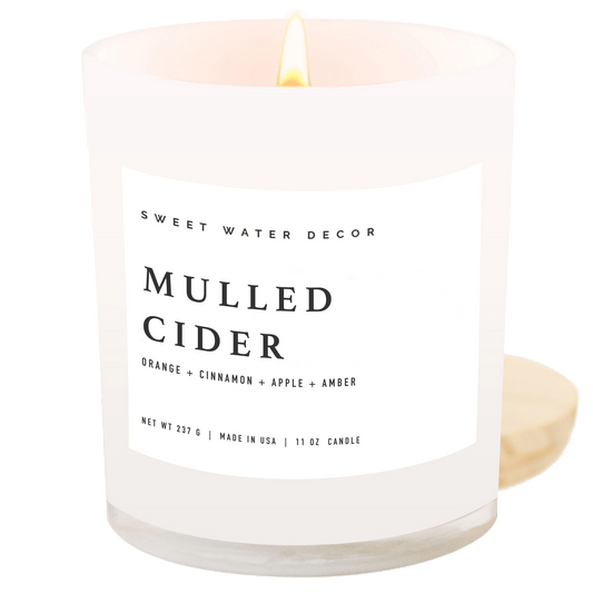 Mulled Cider Soy Candle - White Jar - 11 oz