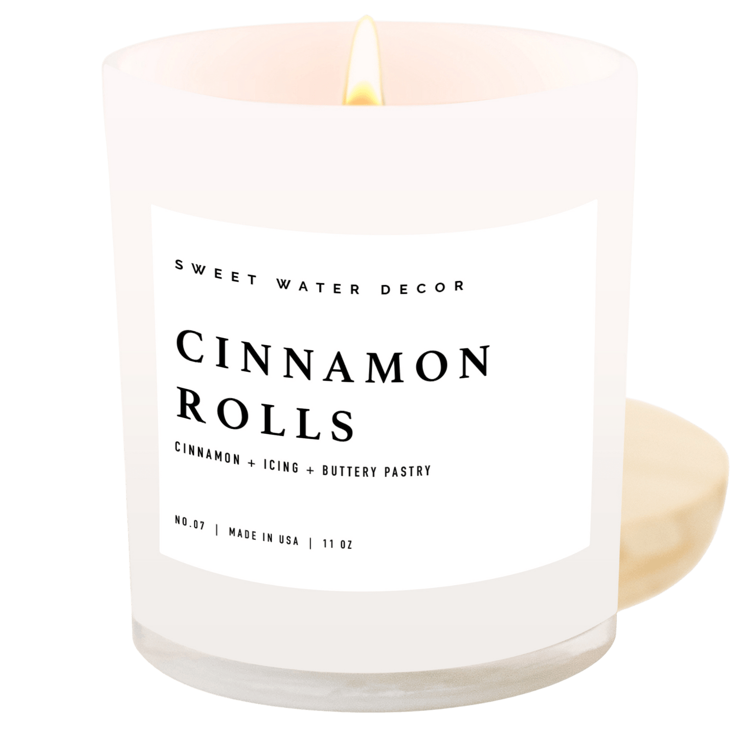 Cinnamon Rolls Soy Candle - White Jar - 11 oz