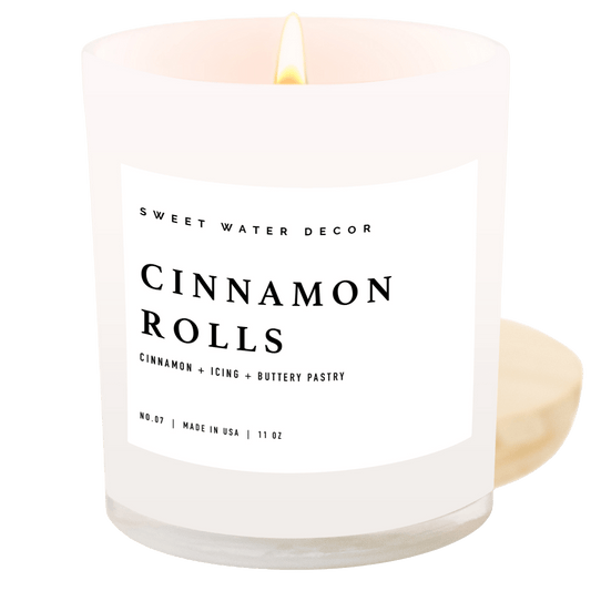 Cinnamon Rolls Soy Candle - White Jar - 11 oz