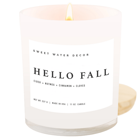 Hello Fall Soy Candle - White Jar - 11 oz