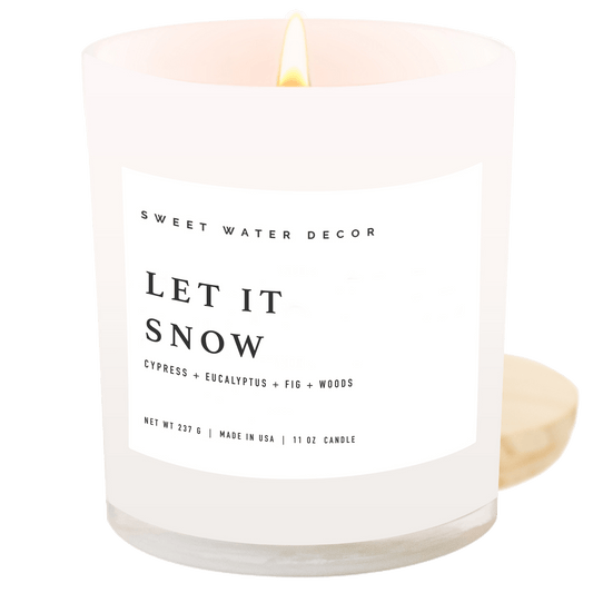 Let It Snow Soy Candle - White Jar - 11 oz