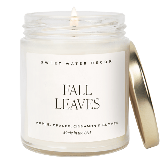 Fall Leaves Soy Candle - Clear Jar - 9 oz