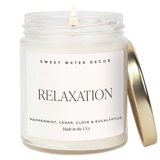 Relaxation Soy Candle - Clear Jar - 9 oz