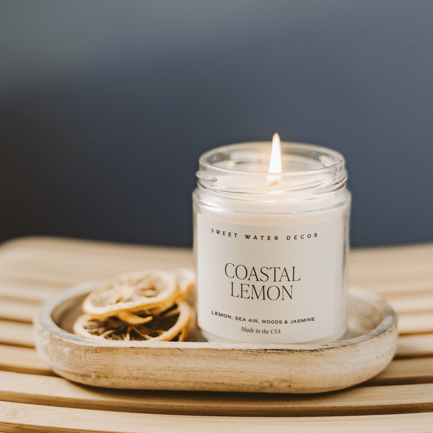 Coastal Lemon Soy Candle - Clear Jar - 9 oz