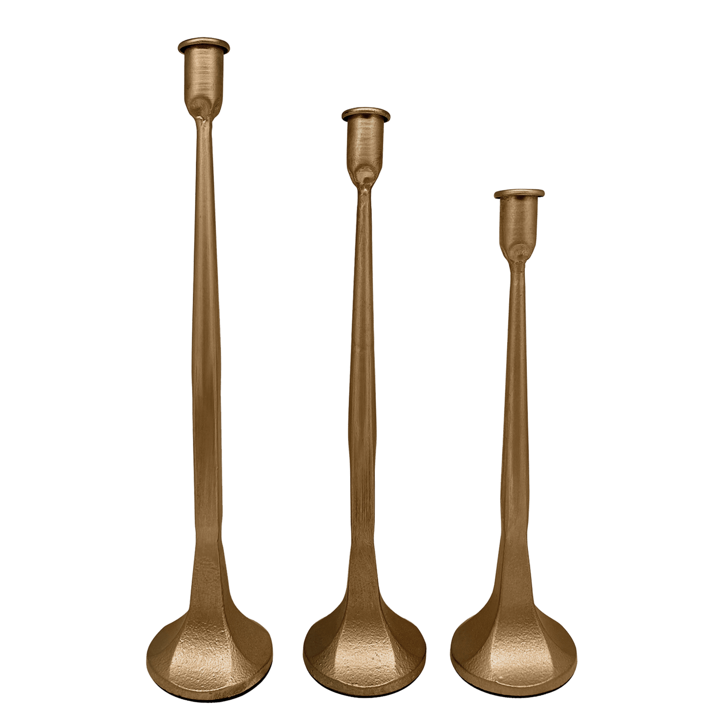 Gold Cast Iron Taper Candle Holders