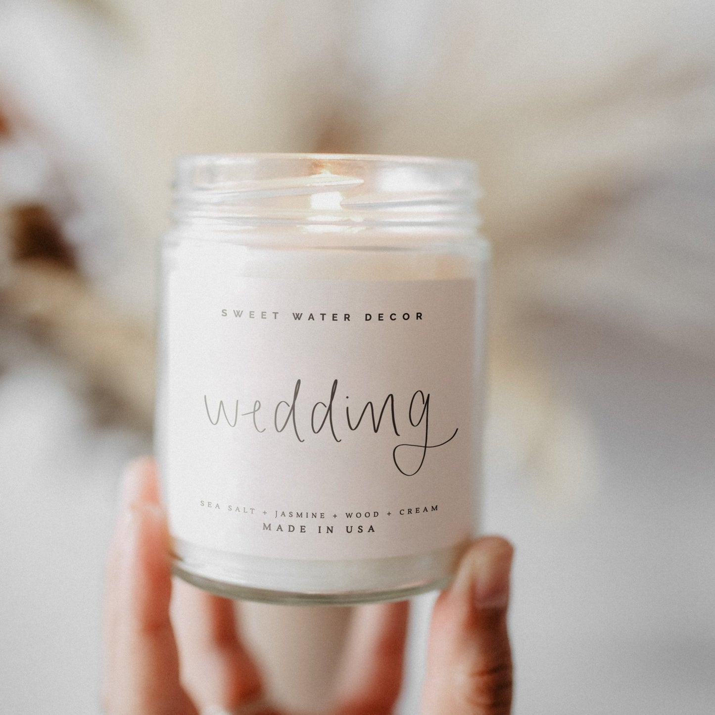 Wedding Soy Candle - Clear Jar - 9 oz (Spa Day)