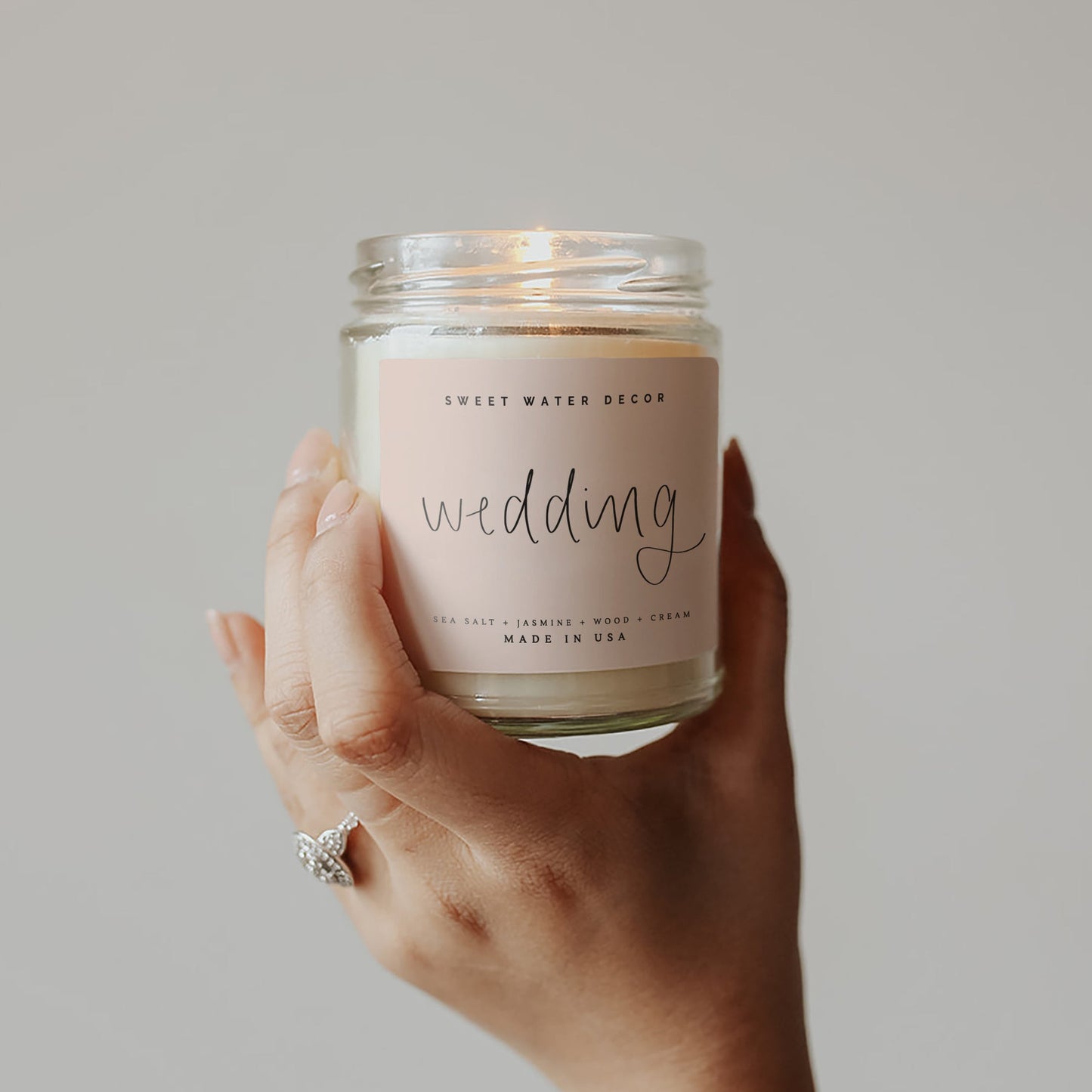 Wedding Soy Candle - Clear Jar - 9 oz (Spa Day)