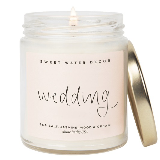 Wedding Soy Candle - Clear Jar - 9 oz (Spa Day)