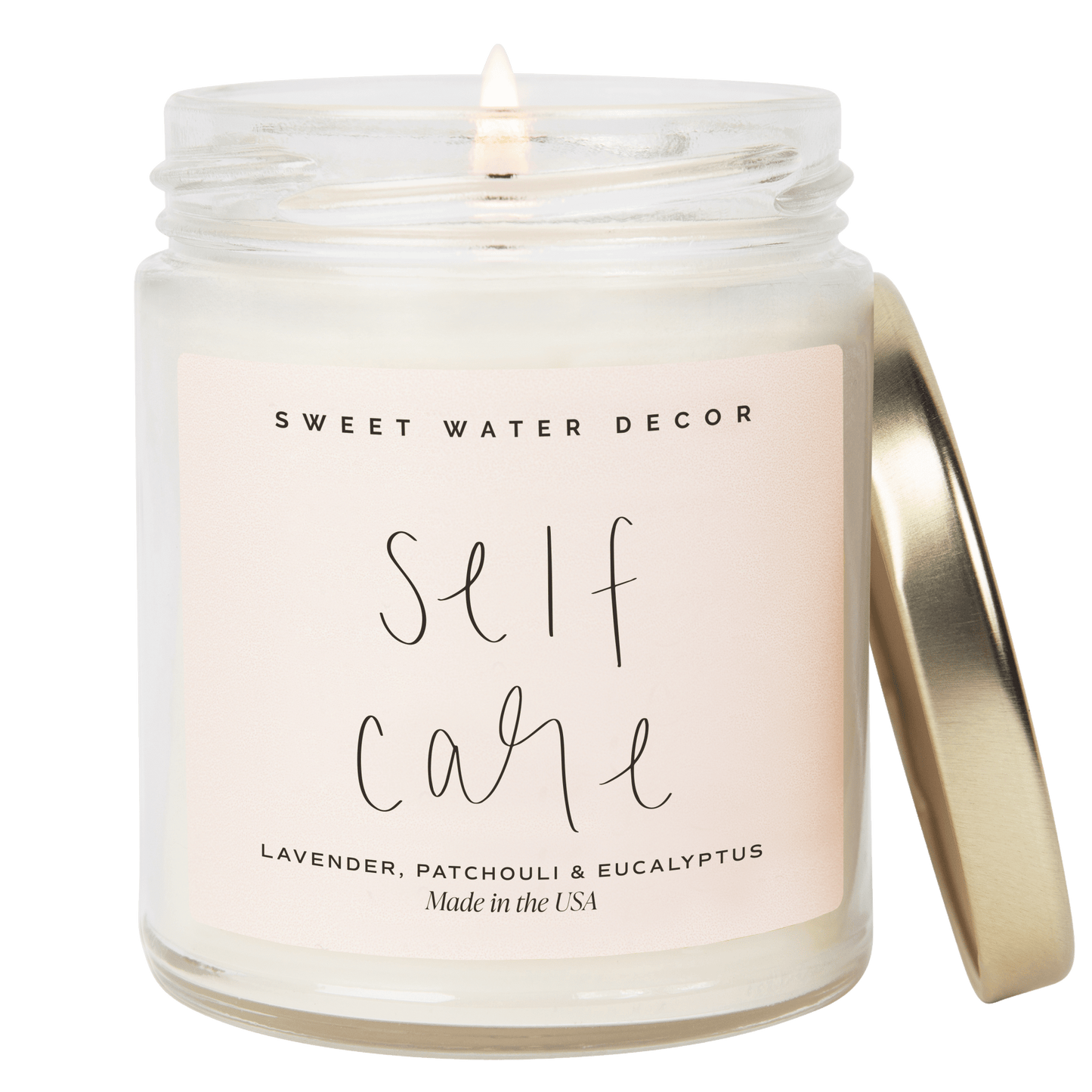 Self Care Soy Candle - Clear Jar - 9 oz (Lavender and Eucalyptus, Calm and Comfort)