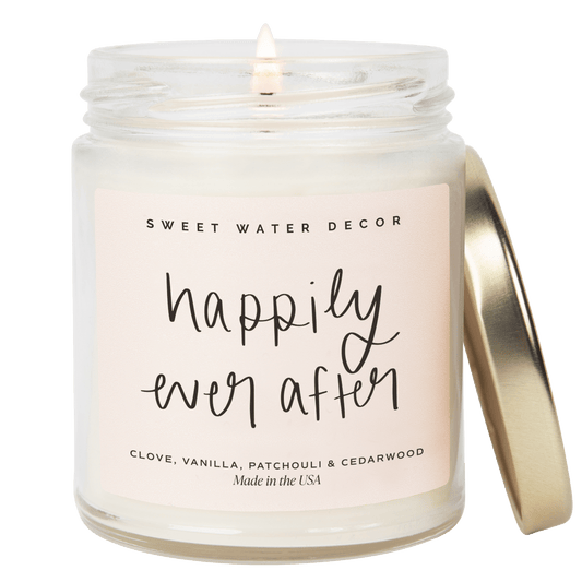 Happily Ever After Soy Candle - Clear Jar - 9 oz (Palo Santo Patchouli)