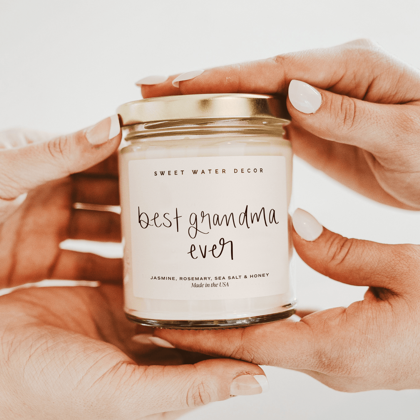 Best Grandma Ever Soy Candle - Clear Jar - 9 oz (Wildflowers and Salt)
