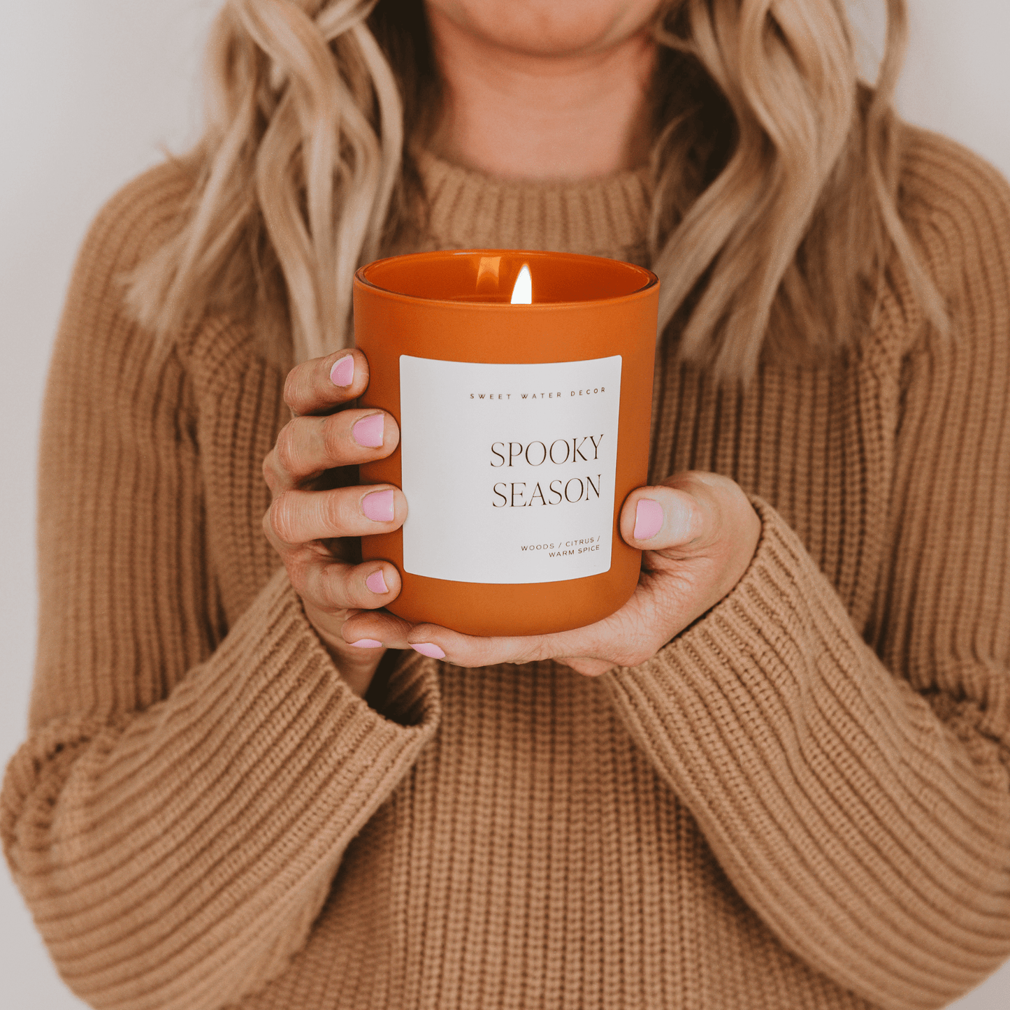 Spooky Season Soy Candle - Orange Matte Jar - 15 oz (Cozy Season)