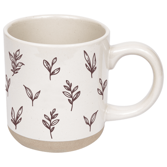 Brown Leaves 14oz. Stoneware Coffee Mug