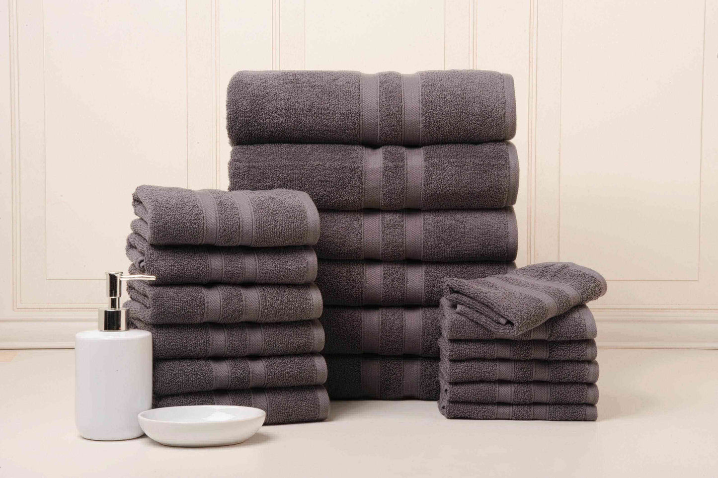 Bibb Home 18 Piece Egyptian Cotton Towel Set