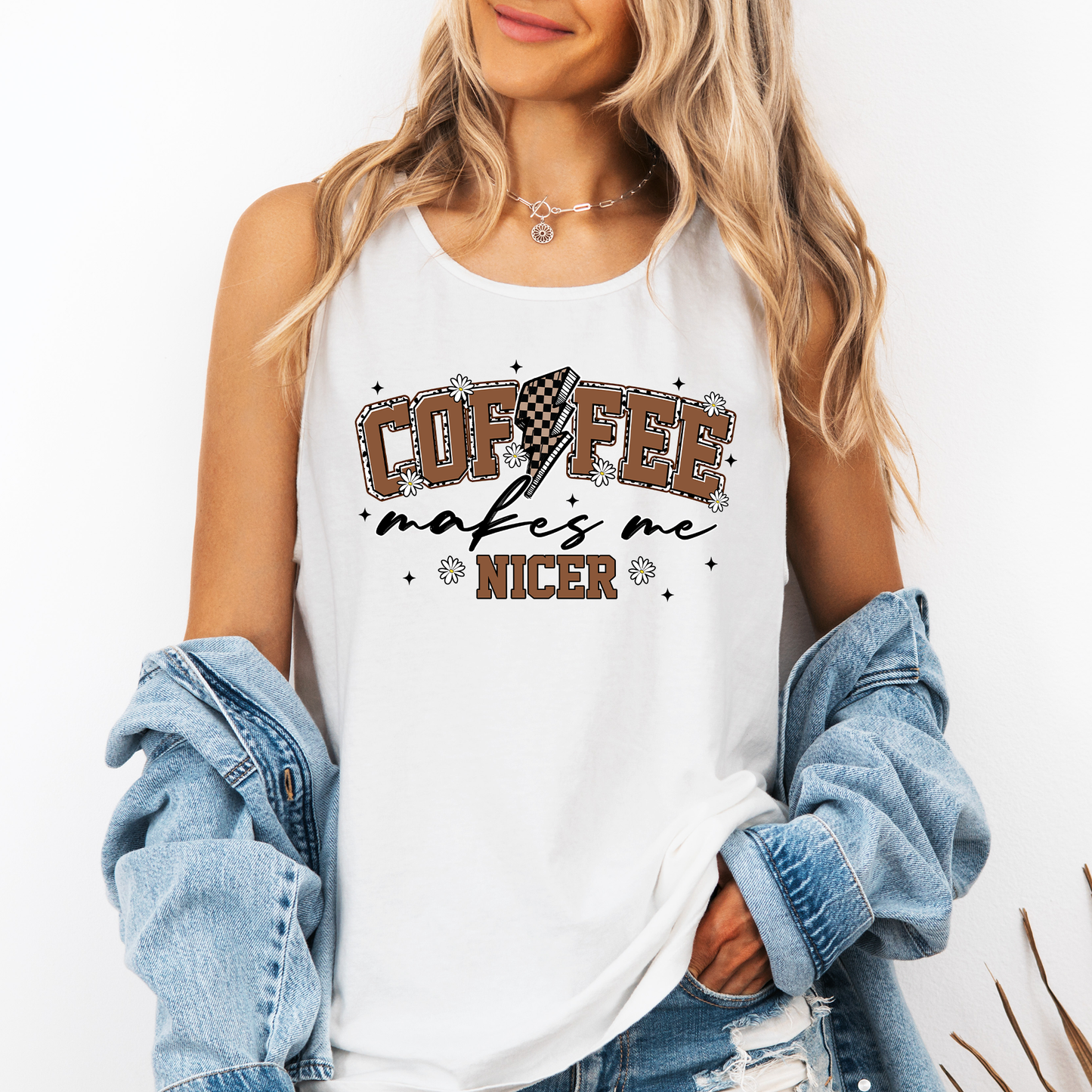 Coffee Makes Me Nicer, Sassy, Sarcastic Comfort Colors Tank Top