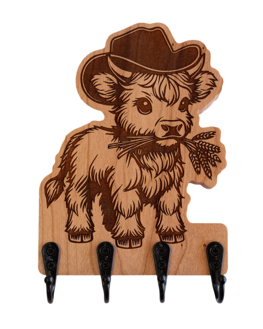 Cowboy Highland Cow Wall Hanger