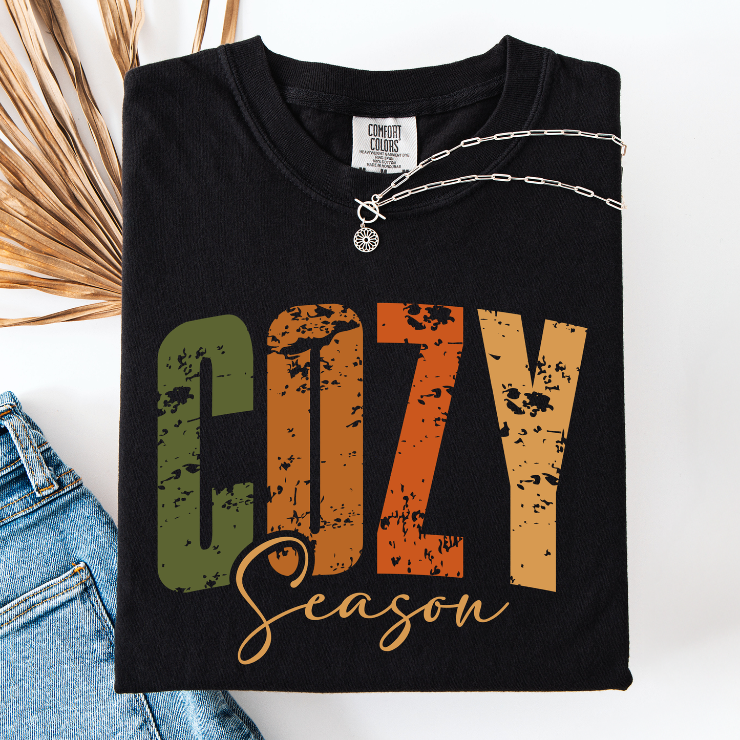 Cozy Season, Fall Vibes, Retro Varsity, Autumn, Pumpkin, Comfort Colors T-Shirt