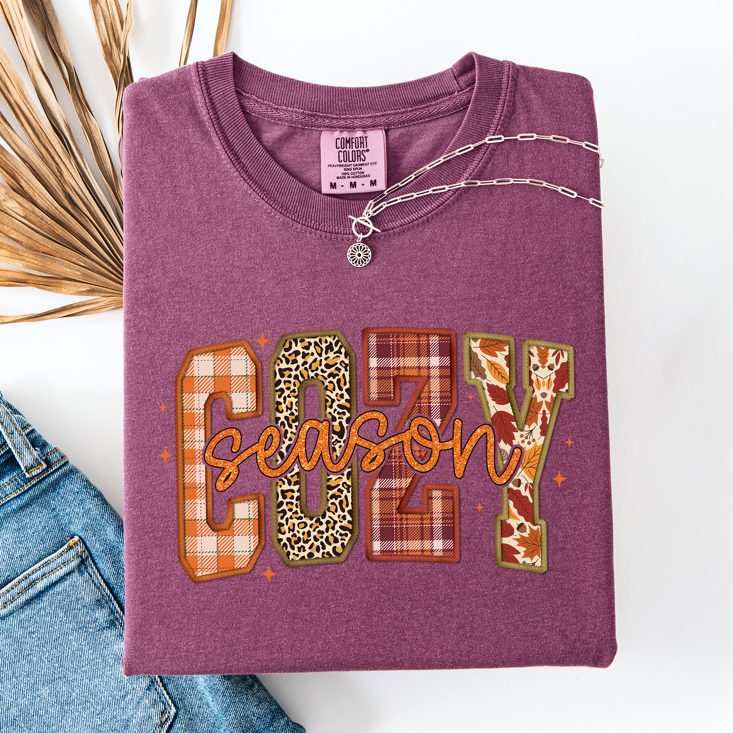 Cozy Season, Patterns, Fall Vibes, Retro Varsity, Autumn, Pumpkin, Comfort Colors T-Shirt