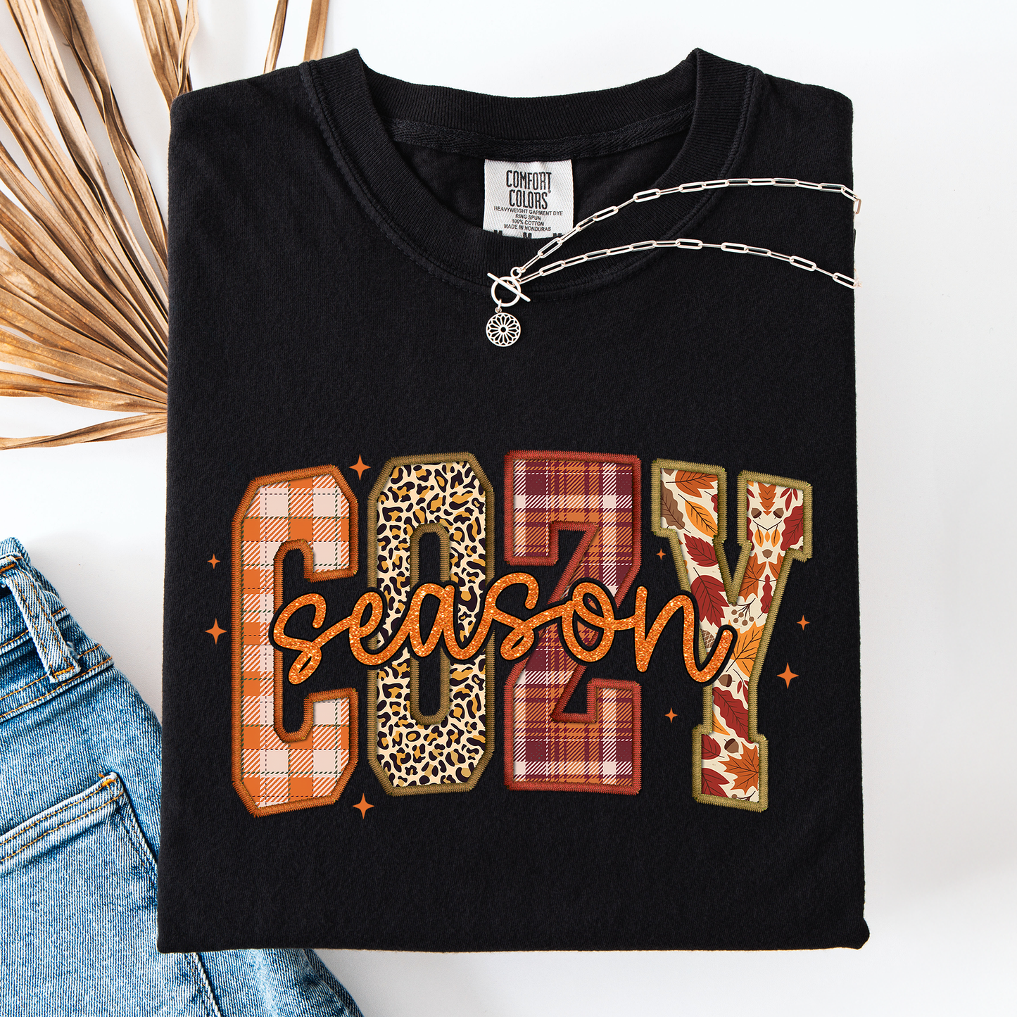 Cozy Season, Patterns, Fall Vibes, Retro Varsity, Autumn, Pumpkin, Comfort Colors T-Shirt