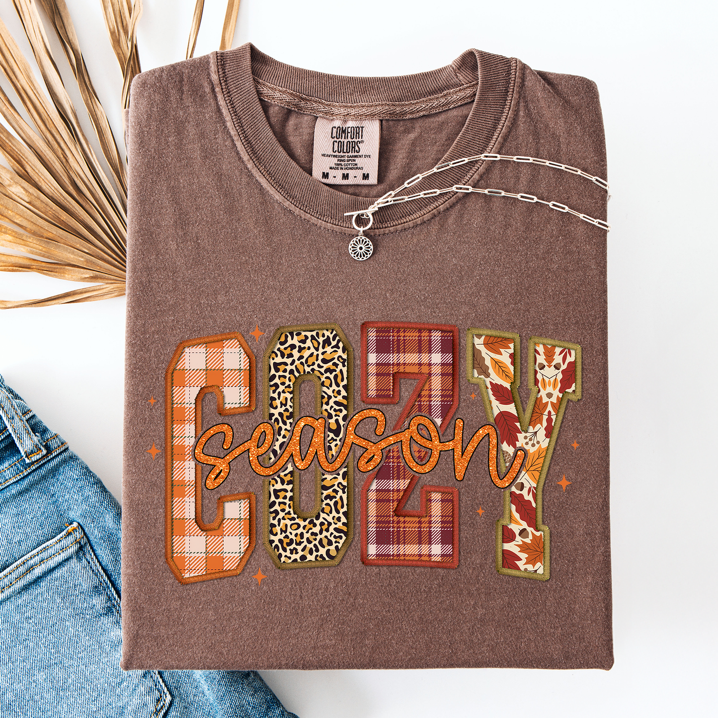 Cozy Season, Patterns, Fall Vibes, Retro Varsity, Autumn, Pumpkin, Comfort Colors T-Shirt