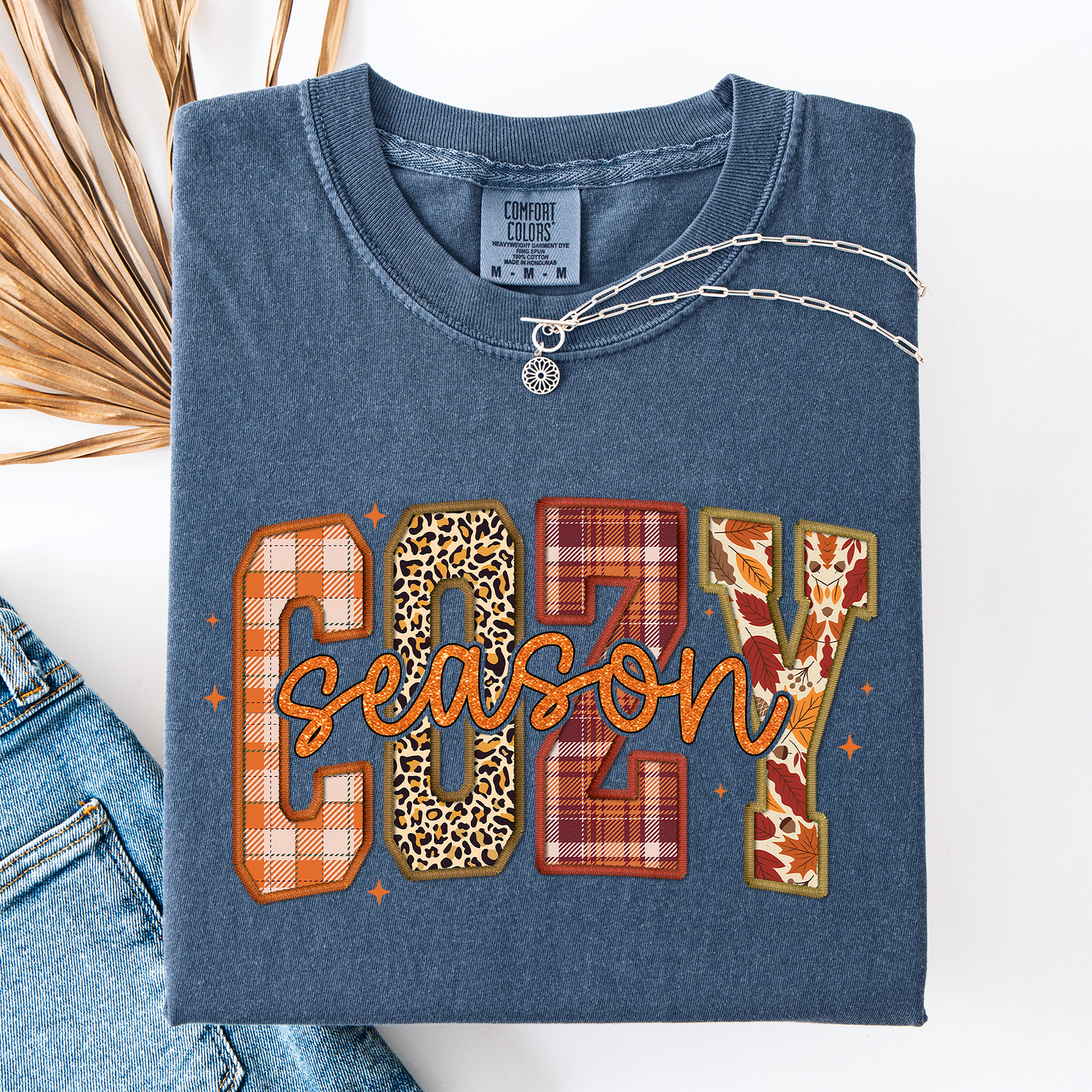 Cozy Season, Patterns, Fall Vibes, Retro Varsity, Autumn, Pumpkin, Comfort Colors T-Shirt