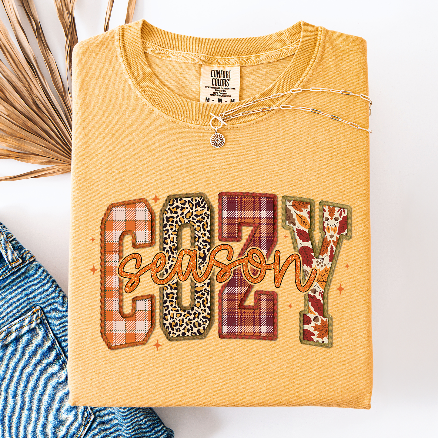Cozy Season, Patterns, Fall Vibes, Retro Varsity, Autumn, Pumpkin, Comfort Colors T-Shirt