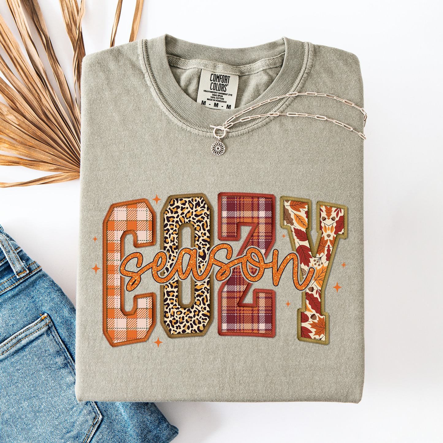 Cozy Season, Patterns, Fall Vibes, Retro Varsity, Autumn, Pumpkin, Comfort Colors T-Shirt