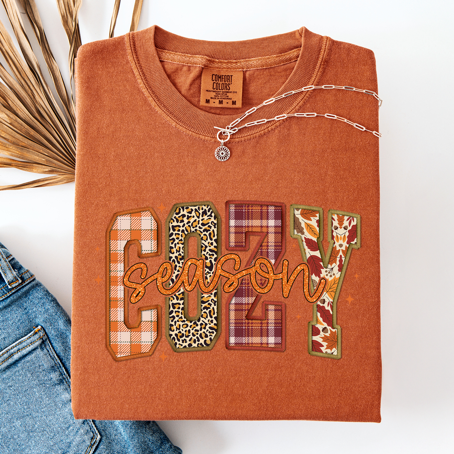Cozy Season, Patterns, Fall Vibes, Retro Varsity, Autumn, Pumpkin, Comfort Colors T-Shirt