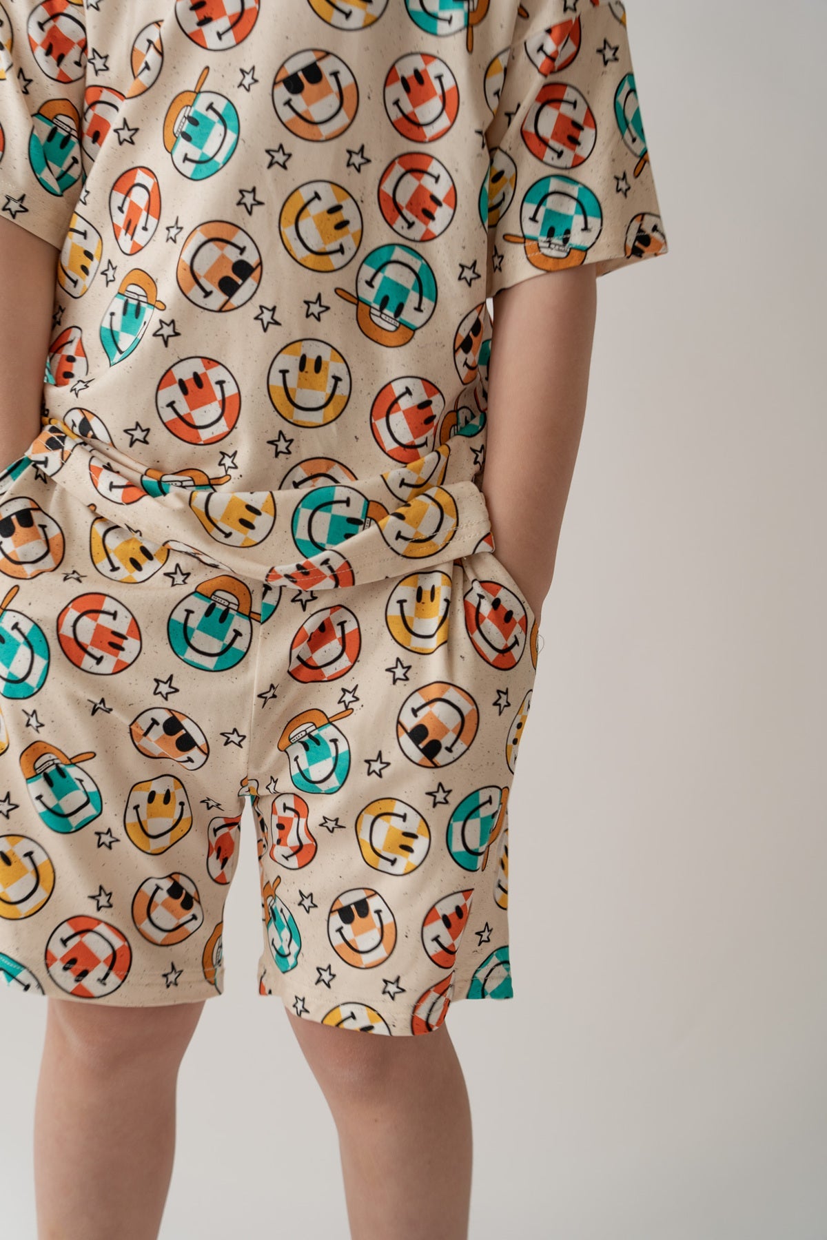 Smiley Check Boy's Casual Set