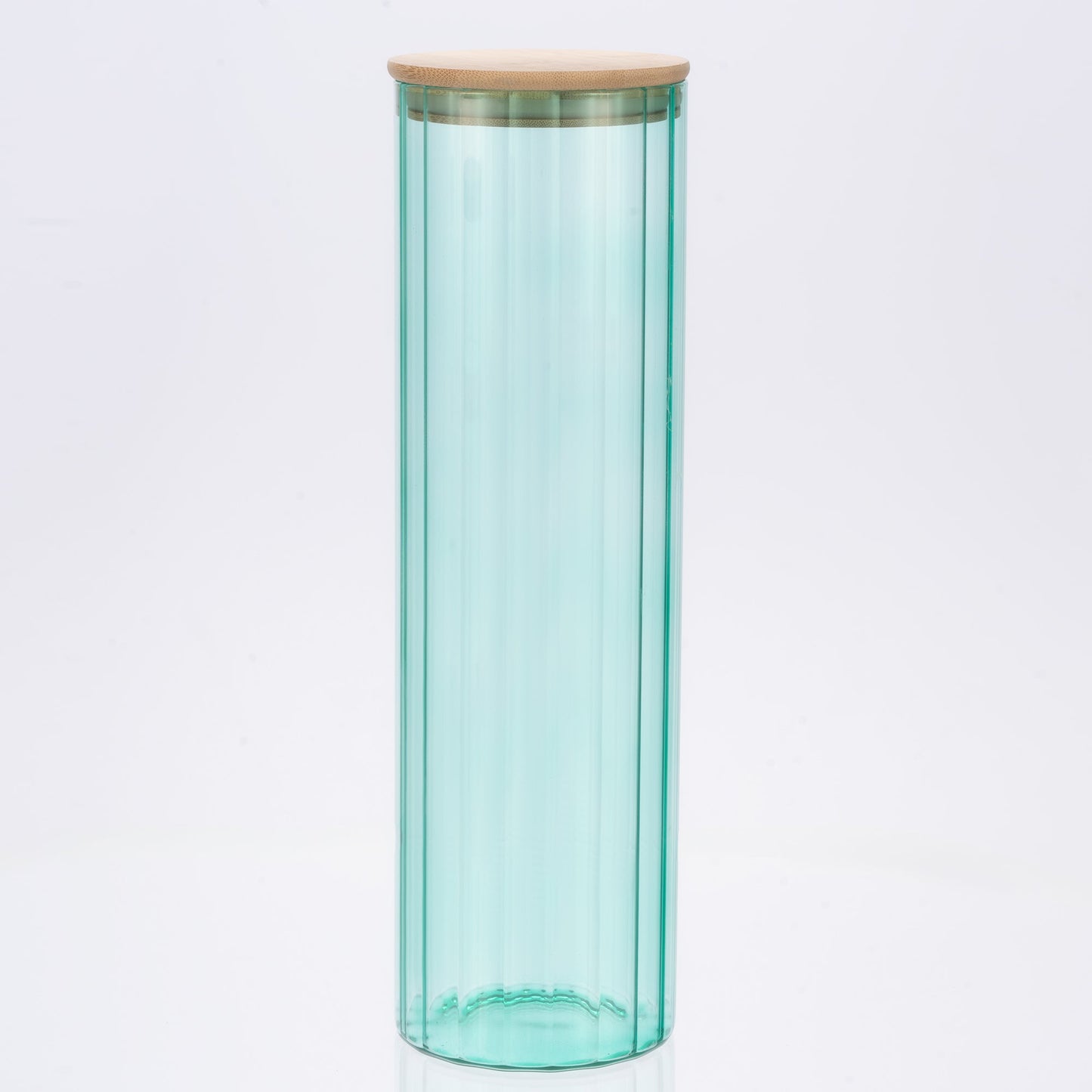 Glass Canister Set & Bamboo Lid - Diamond Blue