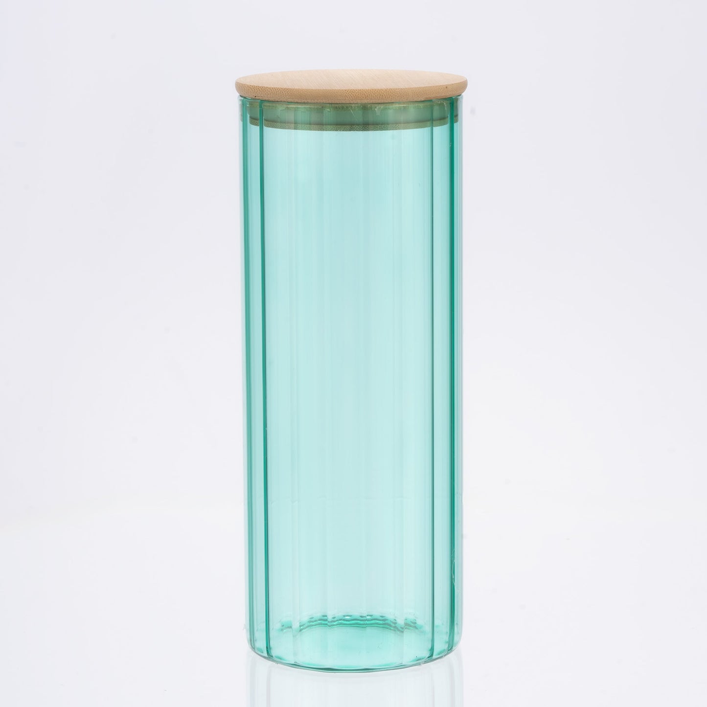 Glass Canister Set & Bamboo Lid - Diamond Blue