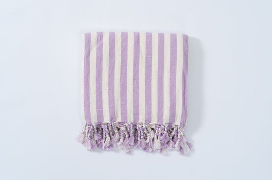 Girit Lilac Cotton Linen Towel