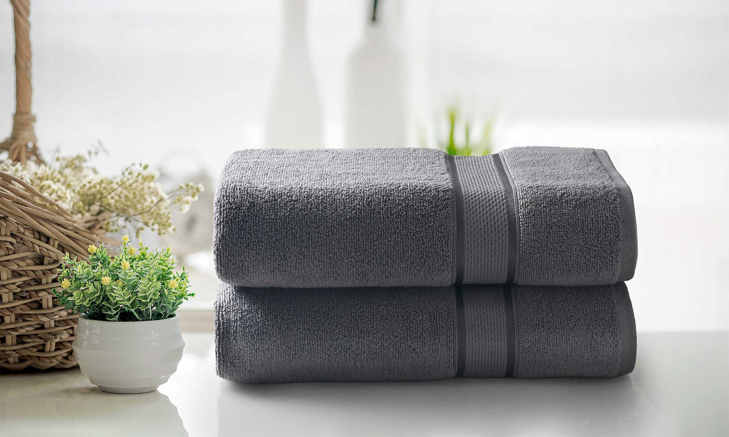 Kathy Ireland 2 Piece Zero Twist Cotton Plush Bath Sheet Set
