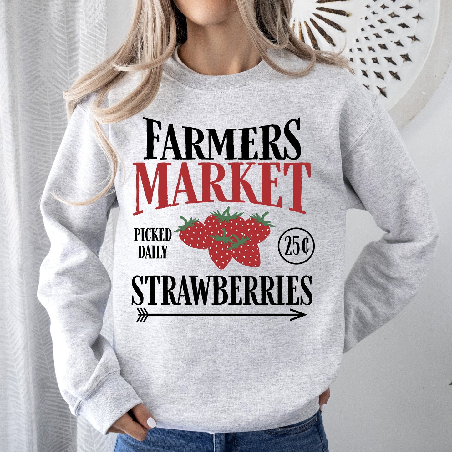 Farmers Market, Fresh Strawberries. Berries, Farm Life Sweatshirt