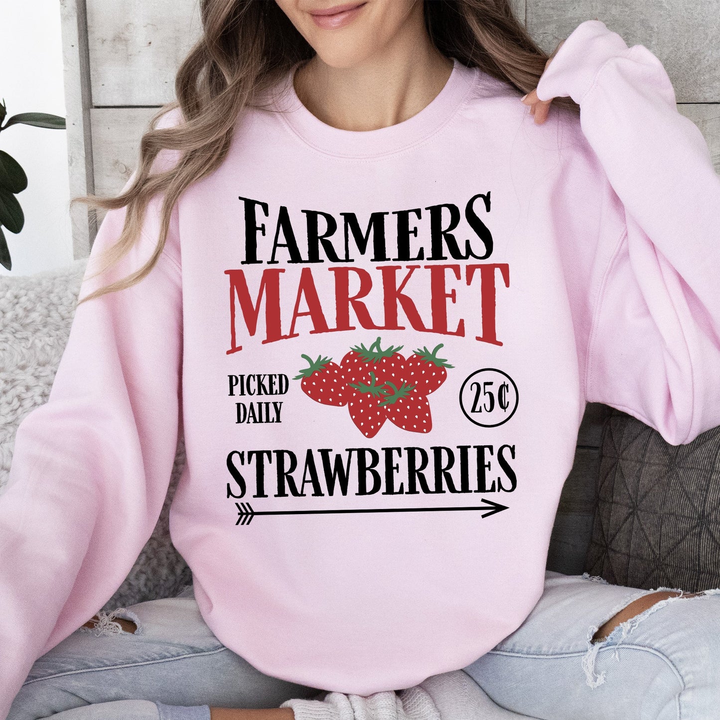 Farmers Market, Fresh Strawberries. Berries, Farm Life Sweatshirt