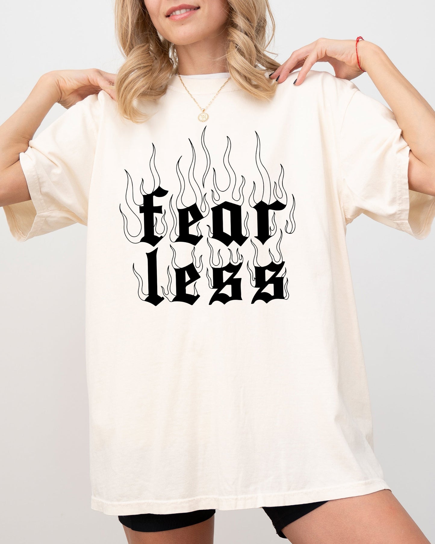 Fear Less, Flames, Gothic, Aesthetic Shirt Comfort Colors T-Shirt