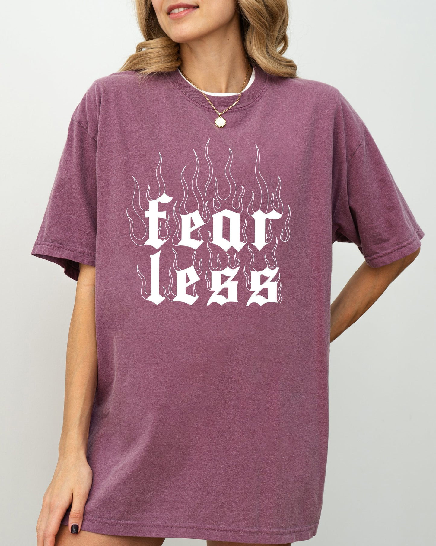 Fear Less, Flames, Gothic, Aesthetic Shirt Comfort Colors T-Shirt