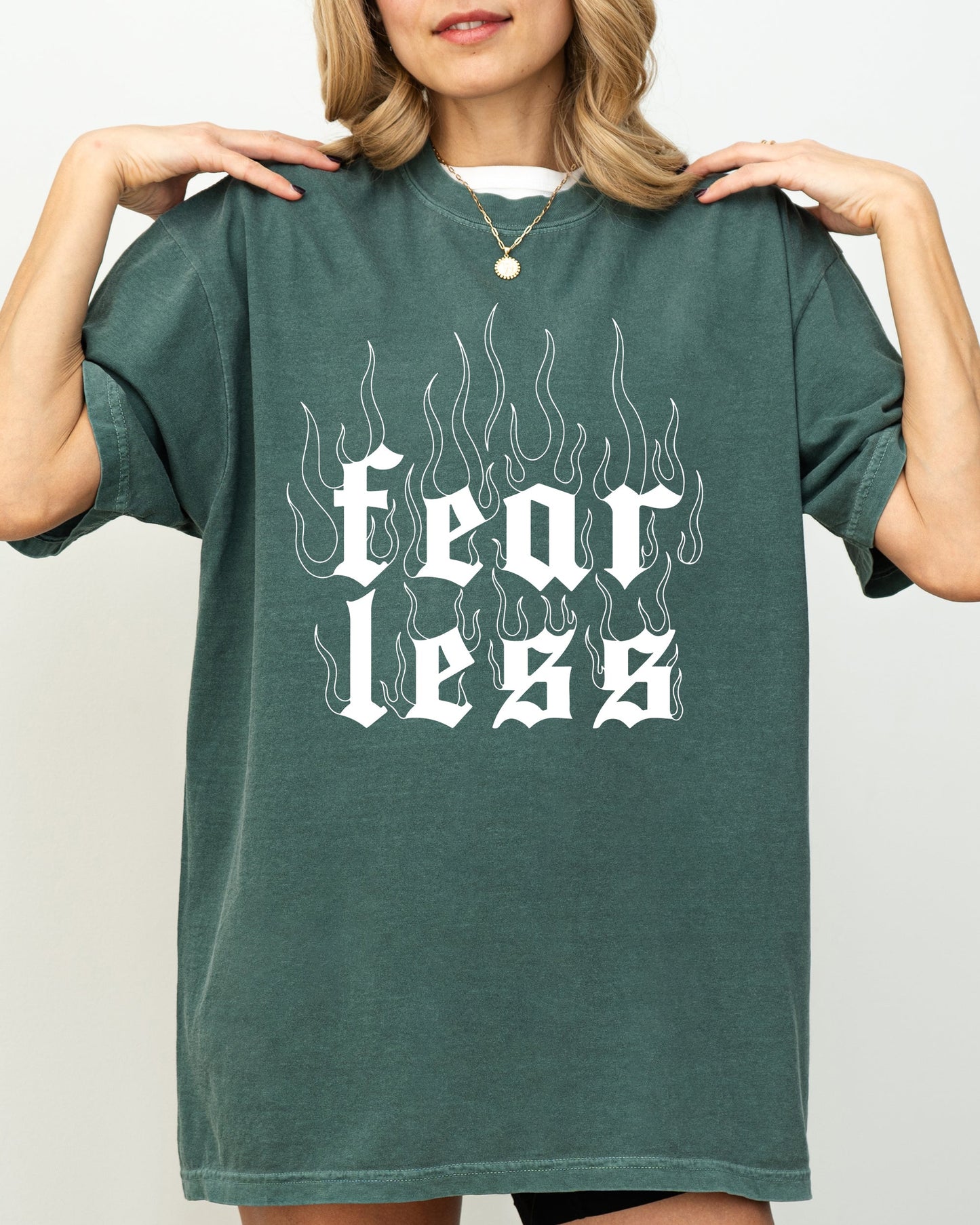Fear Less, Flames, Gothic, Aesthetic Shirt Comfort Colors T-Shirt