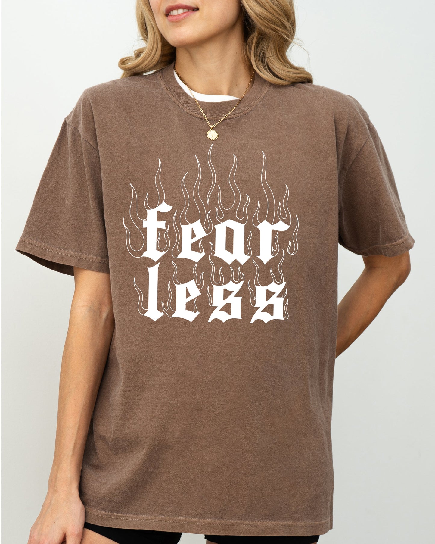 Fear Less, Flames, Gothic, Aesthetic Shirt Comfort Colors T-Shirt