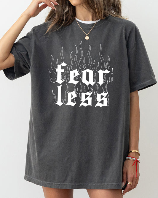 Fear Less, Flames, Gothic, Aesthetic Shirt Comfort Colors T-Shirt