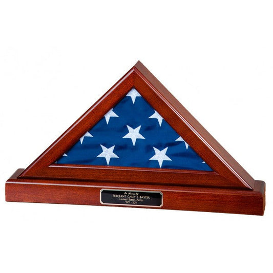 Flag and Baser display case for A large American flag, Flag and Base for a Memorial flag, Large Flag and pedestal display frame