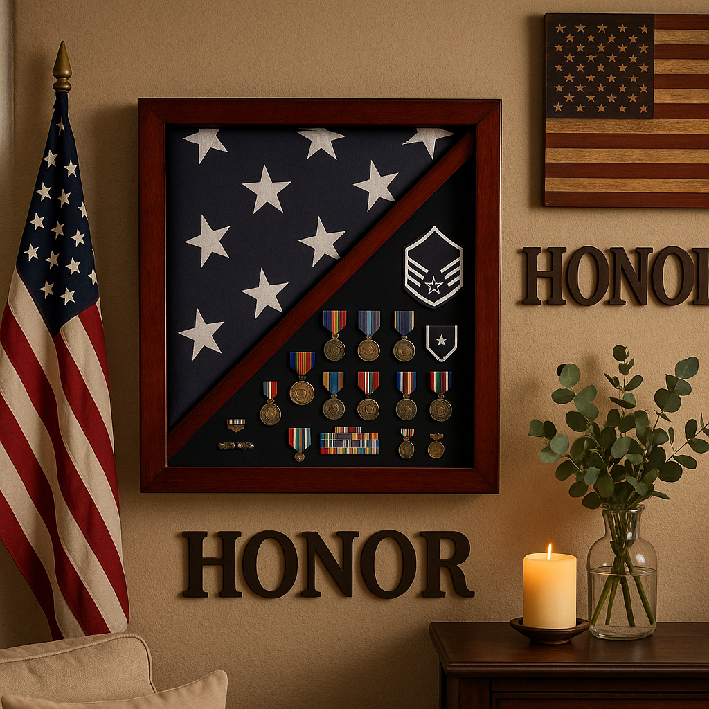 Flag And medal Display case, award and flag case