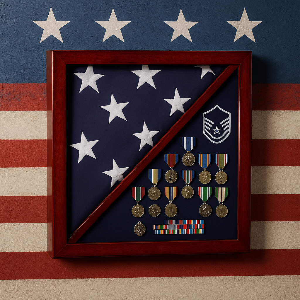 Flag And medal Display case, award and flag case