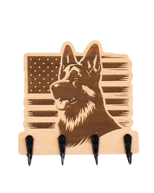 German Shepherd Flag Wall Hanger