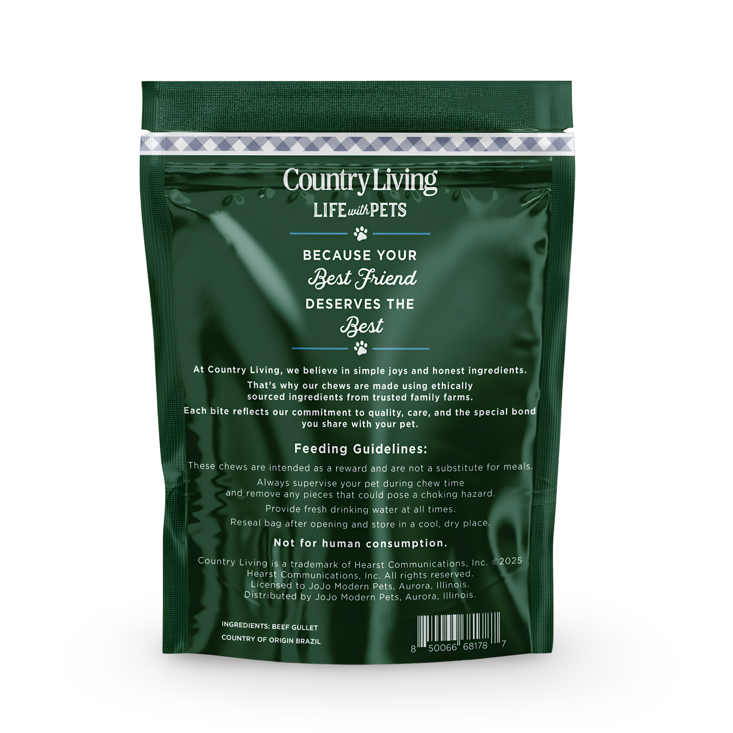 Country Living 6” Gullet Flats Dog Treats – 20 Count Bag – All-Natural Beef Esophagus Chews – High-Protein, Easily Digestible, Single-Ingredient Dog Treats – Grain-Free & Long-Lasting