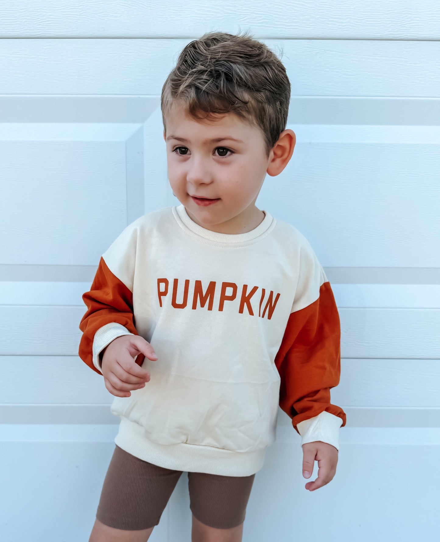 Colorblock ‘Pumpkin’ Crewneck Sweatshirt