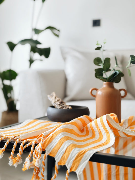 Girit Yellow Cotton Linen Towel