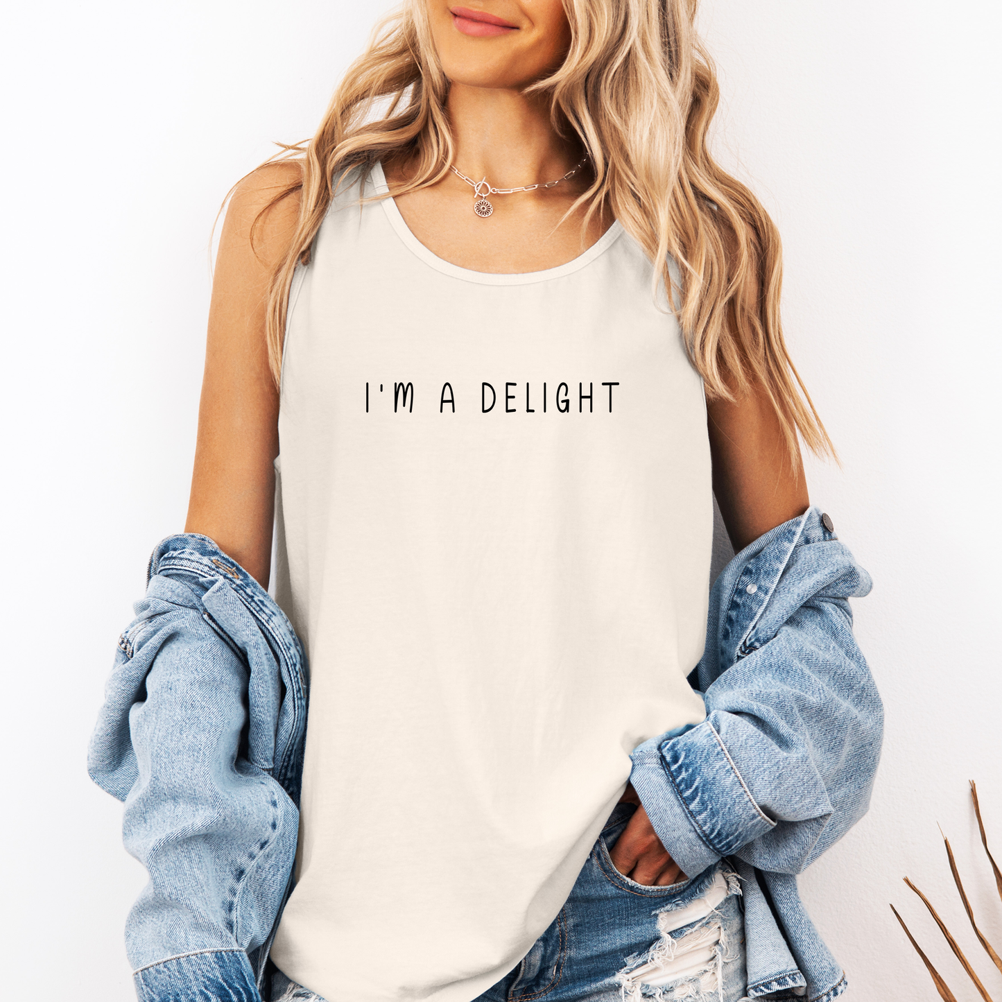 I'm A Delight, Sassy, Sarcastic, Minimalist, Funny Comfort Colors Tank Top